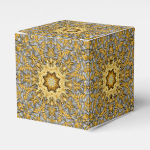 Caja Para Regalos Kaleidoscopio Metalizado de plata dorada preciada