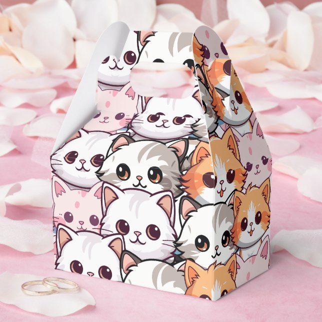 Caja Para Regalos Kawaii Cat feline Kitten mascota cara palo de impr (Boda)