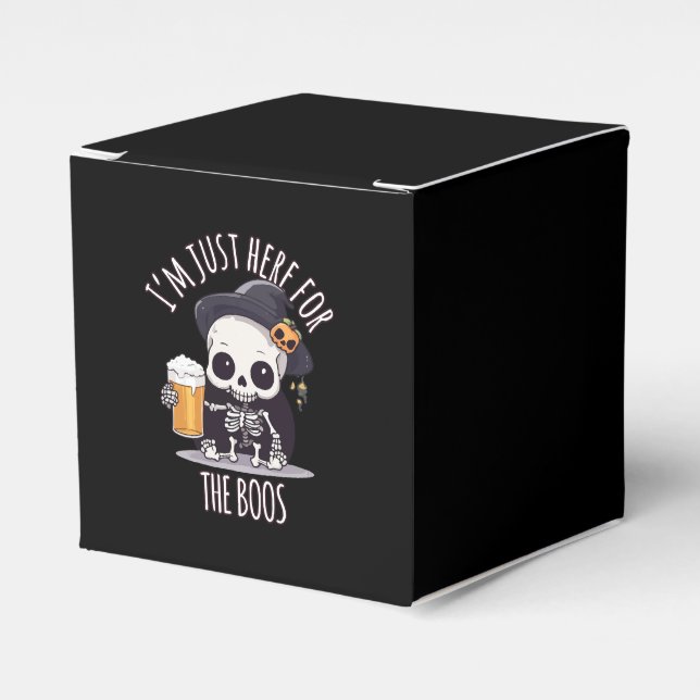 Caja Para Regalos Kawaii Skeleton Halloween Oktoberfest (Costado Anverso)