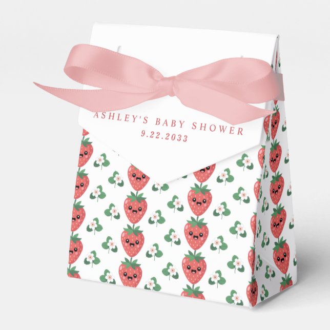 Caja Para Regalos Kawaii Strawberry Baby Shower (Front Side)