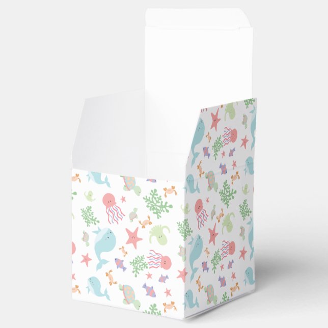 Caja Para Regalos Kawaii Under the Sea Baby Shower Neutral Pastel (Abierto)