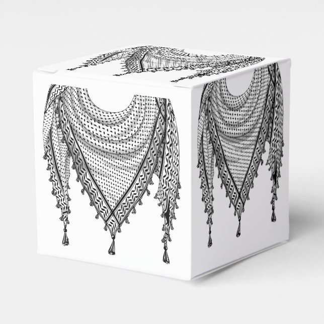 Caja Para Regalos Keffiyeh palestino Scarf tejido tradicional (Costado Anverso)