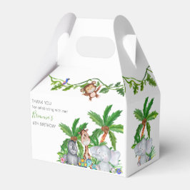 Caja Para Regalos Kids Animal Safari Birthday Party Gracias