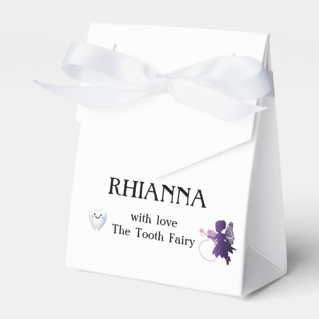 Caja Para Regalos Kids Personalized Purple Tooth Fairy TreBox (Front Side)