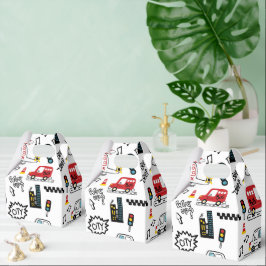 Caja Para Regalos Kids Playful Transport Pattern 