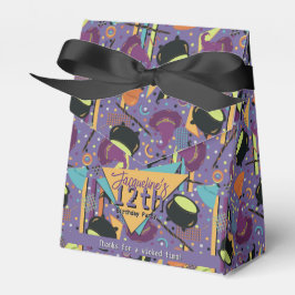 Caja Para Regalos Kids Purple Retro Witchy Halloween Cumpleaños