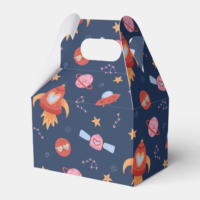 Caja Para Regalos Kids Space Pattern with Rockets & Planets (Front Side)