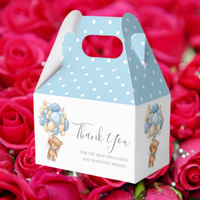 Caja Para Regalos Kids Teddy Balloon Blue FavBox (Delight your little ones with our Kids Teddy Balloon Blue Favor Box! )