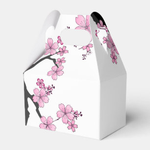 Caja Para Regalos Kimono japonés Sakura negro y rosa blanco