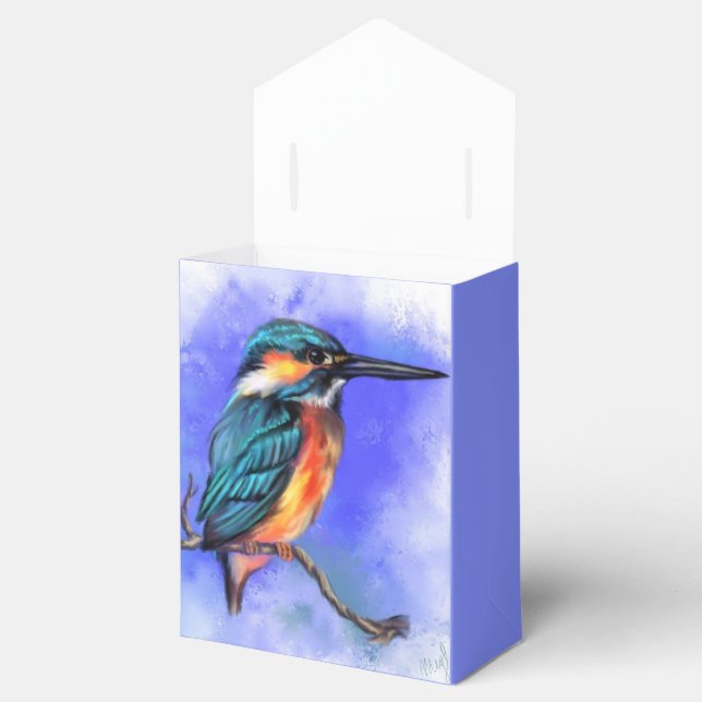 Caja Para Regalos Kingfisher Bird Favor Box - Personalizable (Abierto)