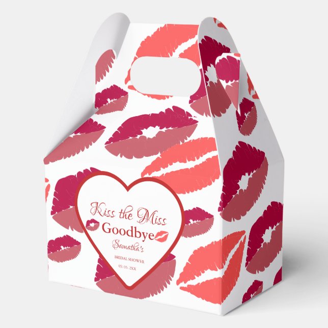 Caja Para Regalos Kiss the misss goodbye valentine bridal shower (Anverso)