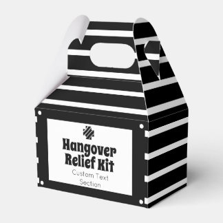 Caja Para Regalos Kit de recuperación de resaca negro y blanco chic