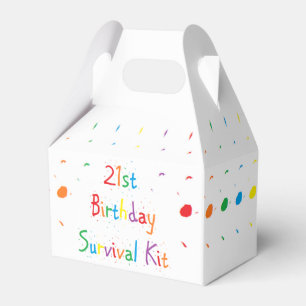 Caja Para Regalos Kit de supervivencia "21º cumpleaños"