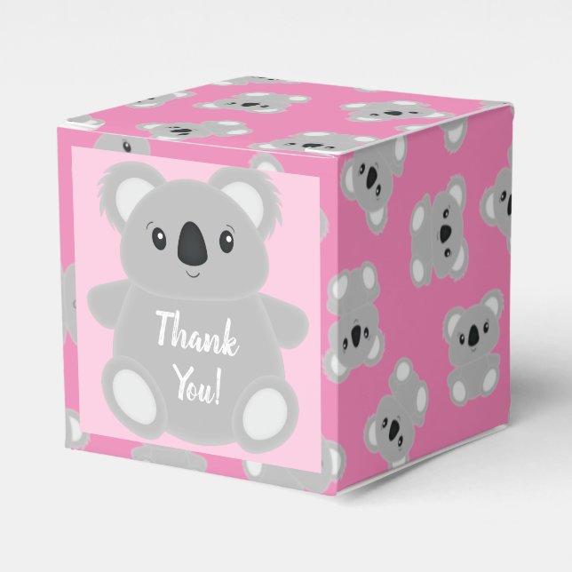 Caja Para Regalos Koala Bear Baby Shower Chica (Costado Anverso)