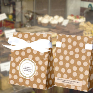Caja Para Regalos Kraft Polka Dot Bakery Mini bolsa de regalo