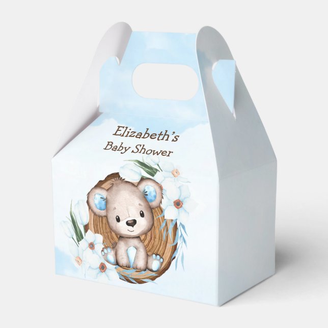 Caja Para Regalos La acuarela del niño Teddy Bear Baby Shower (Front Side)