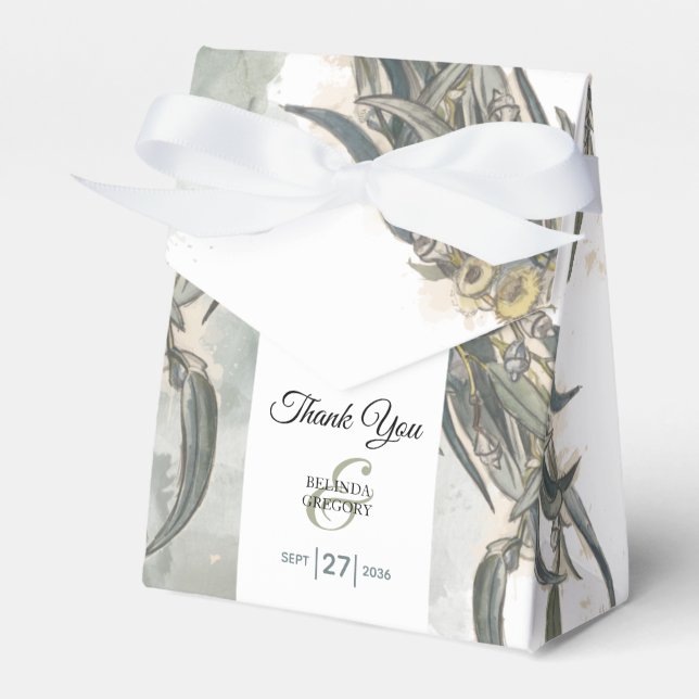 Caja Para Regalos La acuarela Eucalyptus deja al Boda de la vegetaci (Front Side)