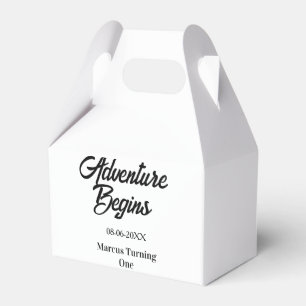 Caja Para Regalos La aventura comienza nombre fecha cumpleaños 1 sim