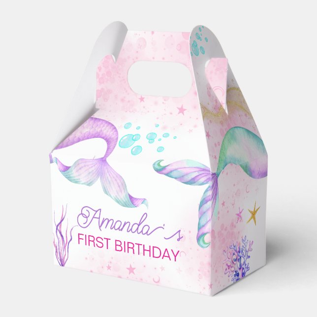 Caja Para Regalos La cola de la sirena acuarela Cumpleaños Under the (Front Side)