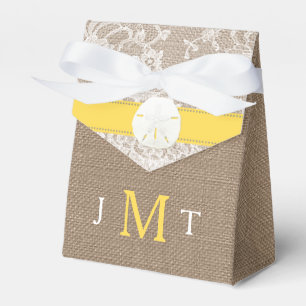 Caja Para Regalos La colección de bodas de arena amarilla en la play