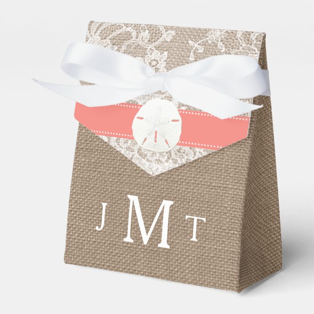 Caja Para Regalos La colección de bodas de arena coral en la playa (Front Side)