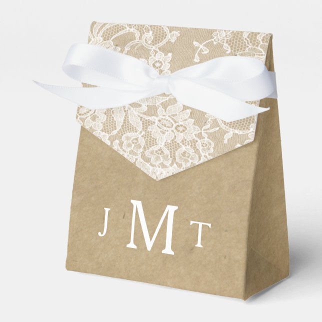 Caja Para Regalos La colección de Bodas Kraft & Lace (Front Side)