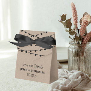 Caja Para Regalos La colección de Bodas Rustic Kraft Lights