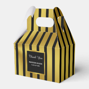 Caja Para Regalos La fiesta de graduación negra y falsa del oro le