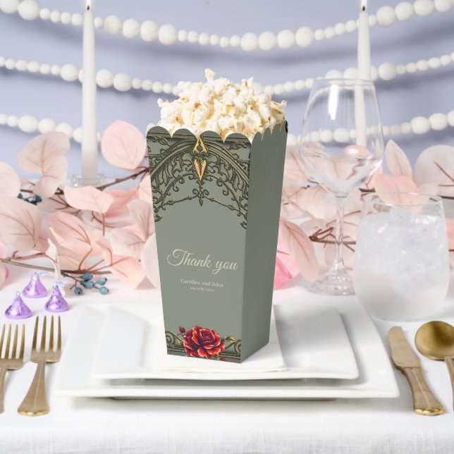 Caja Para Regalos La flor roja, la flor de afecto. (Boda)