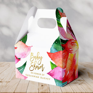 Caja Para Regalos La flor tropical de la acuarela de Baby Shower el