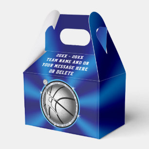 Caja Para Regalos La invitación azul y de plata del baloncesto de