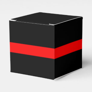 Caja Para Regalos La línea roja delgada simbólica horizontal negra