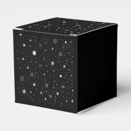 Caja Para Regalos La Mano Blanca Dibujó Estrellas En Negro