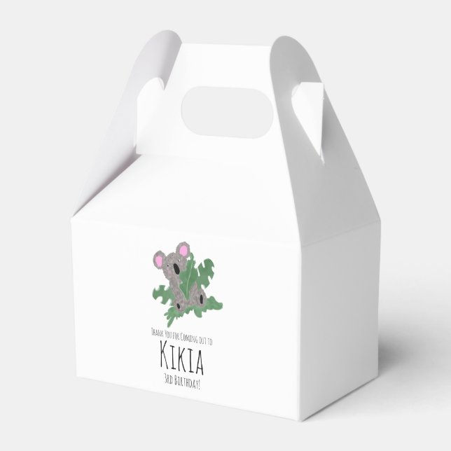 Caja Para Regalos La mano de Koala dibujó la fiesta de cumpleaños ve (Front Side)