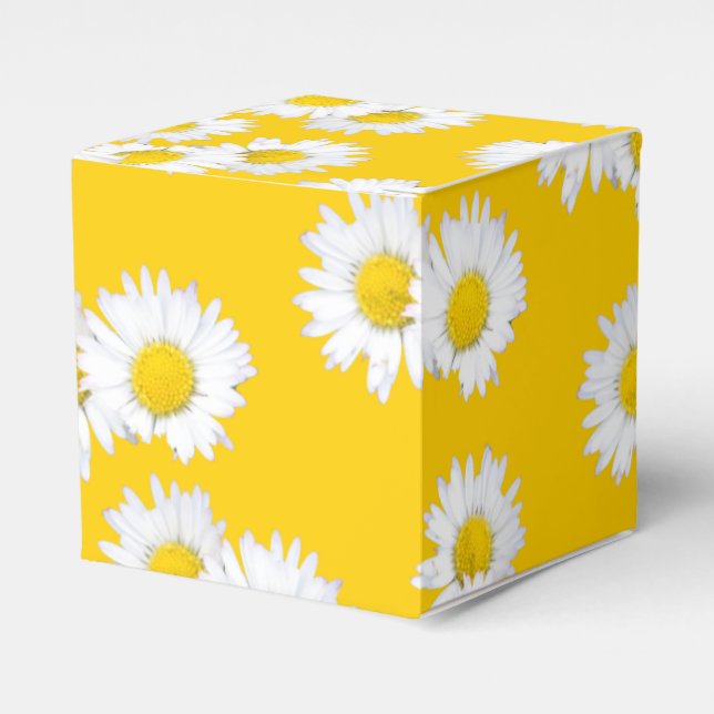 Caja Para Regalos La margarita blanca sobre fondo amarillo (Costado Anverso)