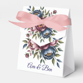 Caja Para Regalos La Marina Borgoña y la floral Boda Peony de Rubor