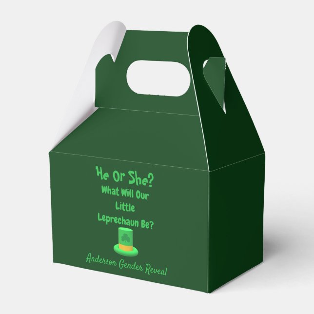 Caja Para Regalos La revelación del género de Little Leprechaun (Front Side)