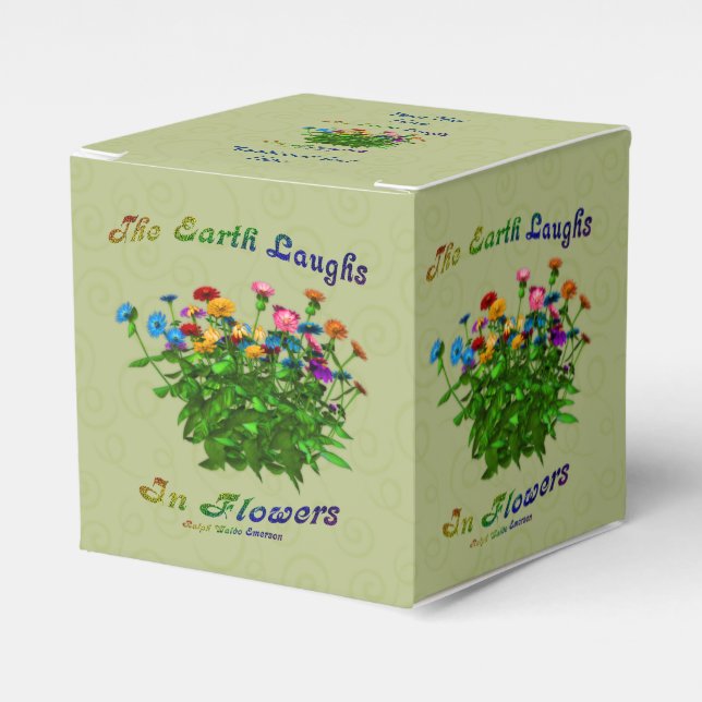 Caja Para Regalos La Tierra Se Ríe En Flores Inspiradoras Personaliz (Costado Anverso)