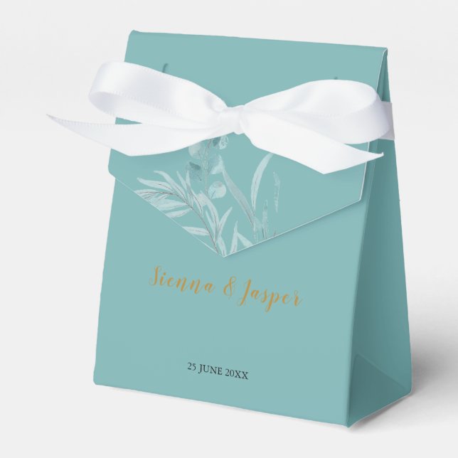 Caja Para Regalos La vegetación azul turbia Eucalyptus deja Boda (Front Side)