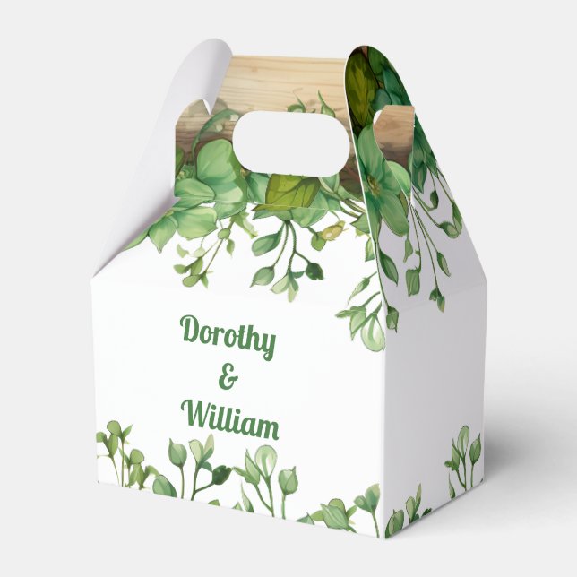 Caja Para Regalos La vegetación bordea la boda de primavera rústica (Front Side)