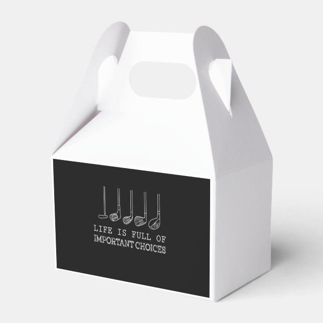 Caja Para Regalos La Vida Está Llena De Opciones Importantes Golf (Front Side)