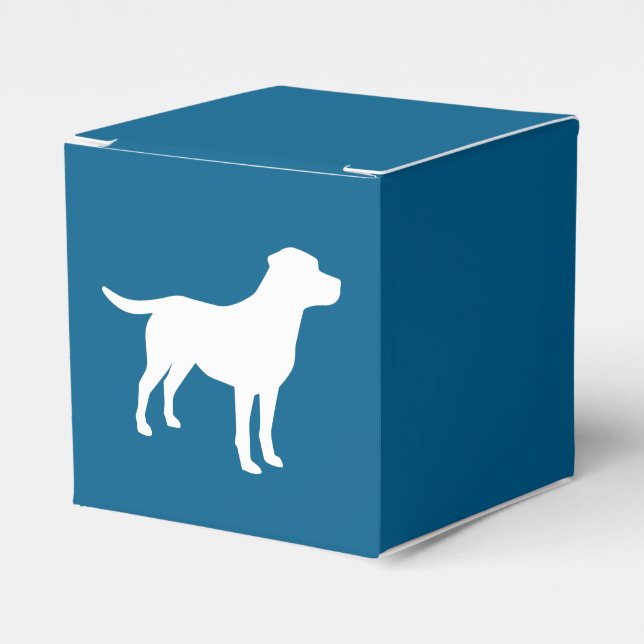 Caja Para Regalos Lab Dog Puppy Baby Shower Silhouette (Costado Anverso)