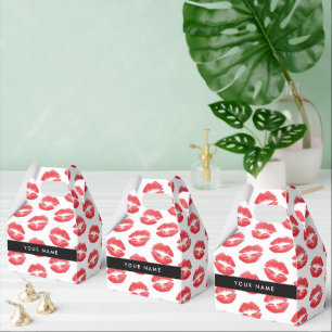 Caja Para Regalos Labios rojos, besos, pintalabios, tu nombre, perso
