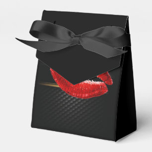 Caja Para Regalos Labios Rojos Brillantes de Estilo Moderno,Negro
