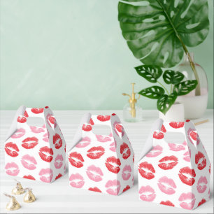 Caja Para Regalos Labios rojos y rosados, patrón de labios, labios,