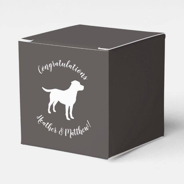 Caja Para Regalos Labrador Dog Baby Shower Lab Género gris neutro (Costado Anverso)
