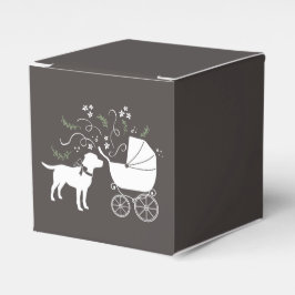 Caja Para Regalos Labrador Dog Baby Shower Lab Género gris neutro