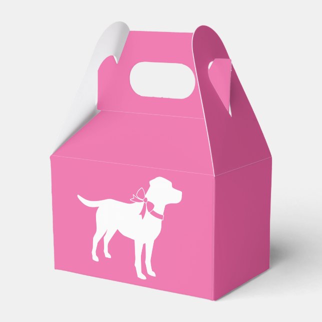 Caja Para Regalos Labrador Dog Baby Shower Pink Chica Lab (Front Side)