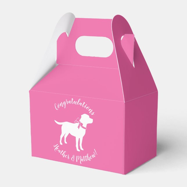 Caja Para Regalos Labrador Dog Baby Shower Pink Chica Lab (Front Side)