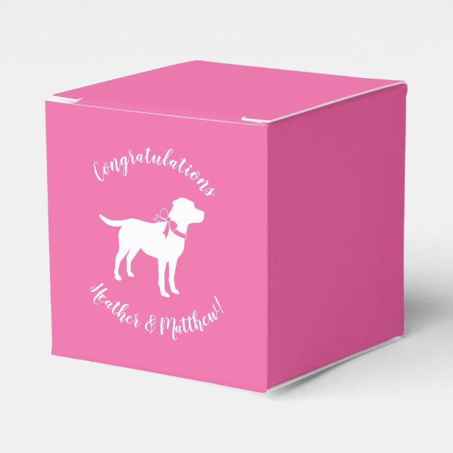 Caja Para Regalos Labrador Dog Baby Shower Pink Chica Lab (Costado Anverso)